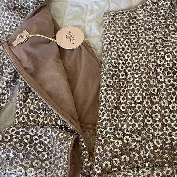 Camila Coelho Thalía Tan Sequin Long Sleeve Bodycon Dress - Picture 10 of 11